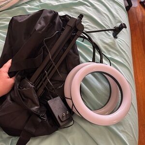 LED Ring Light with Stand - Black and White